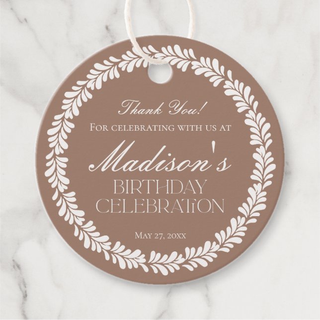 MochaBrown Talavera Spanish Fiesta Birthday Circle Geschenkanhänger (Vorderseite)