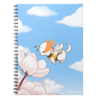 Mochi Bee Bumble Bee Doggy Puppy and Sakura Notizblock