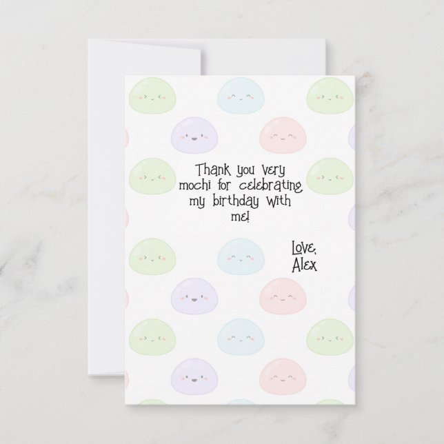 Mochi Birthday Thank You Card Dankeskarte (Vorderseite)