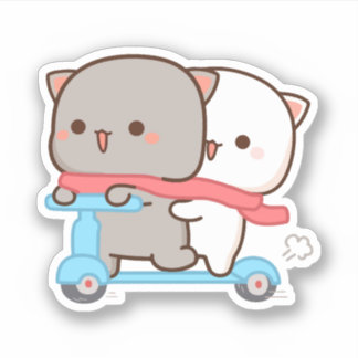 Mochi Cat Peach and Goma Aufkleber
