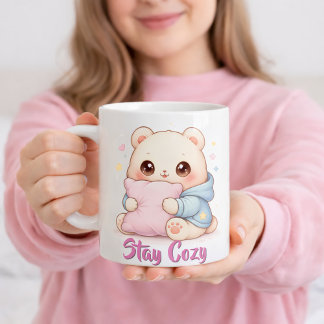 Mochi Cuddle Bear Cute Kawaii Style Pillow Hug  Kaffeetasse