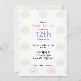 Mochi Excited to Celebrate Birthday Invitation Einladung