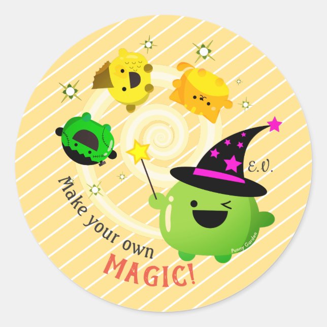 Mochi Halloween - Mach deine eigene Magie Runder Aufkleber (Vorderseite)