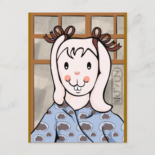 Mochi Jahr der Rabbit Girl Postkarte (Vorderseite)