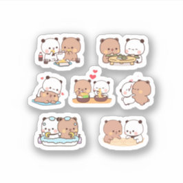 Mochi Mochi Brownie Bear Sticker Pack Funny