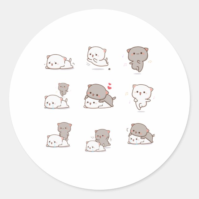 Mochi Peach Cat Sticker Pack (Vorderseite)