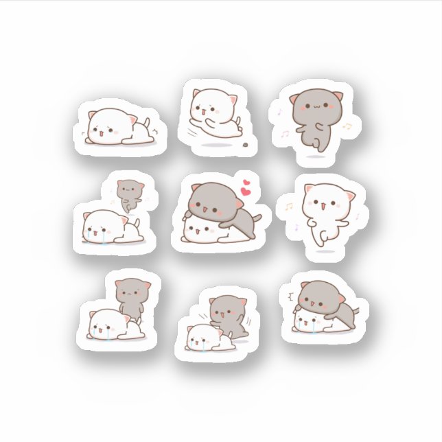Mochi Peach Cat Sticker Pack (Vorderseite)