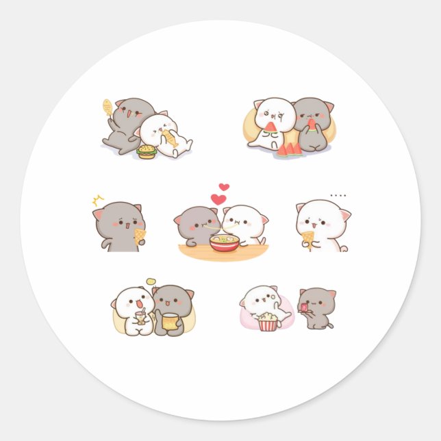Mochi Peach Cat Sticker Pack (Vorderseite)