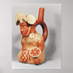 Mochican Steigbügel-Vase in Form a Poster