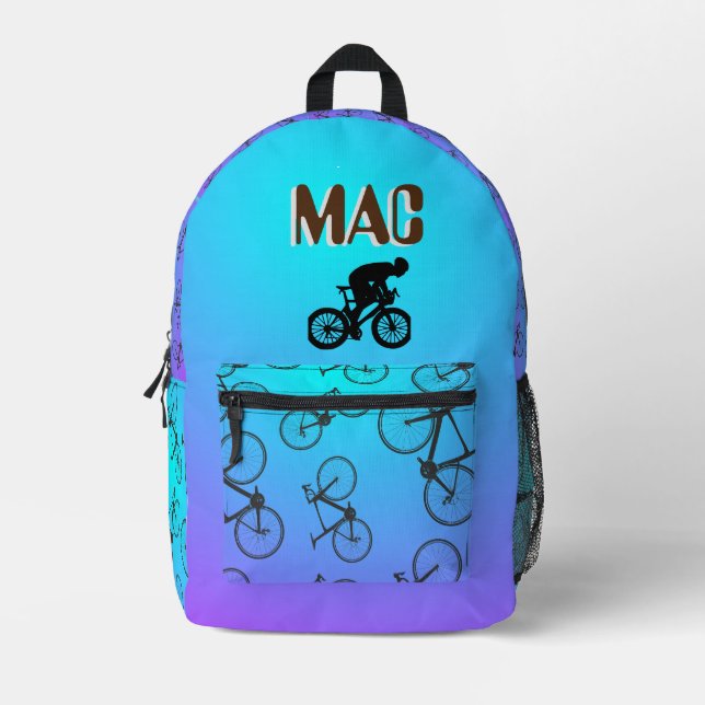 Mochila con estampado de bicicletas  con su nombre bedruckter rucksack (Vorderseite)