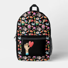 Mochila San Valentín LOVE IS LOVE Bedruckter Rucksack
