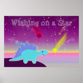 Möchten Sie auf einem Star Blue Cartoon Dinosaurie Poster