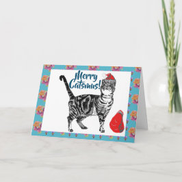 Möchten Sie eine lustige Weihnachtskarte für Catsm Karte