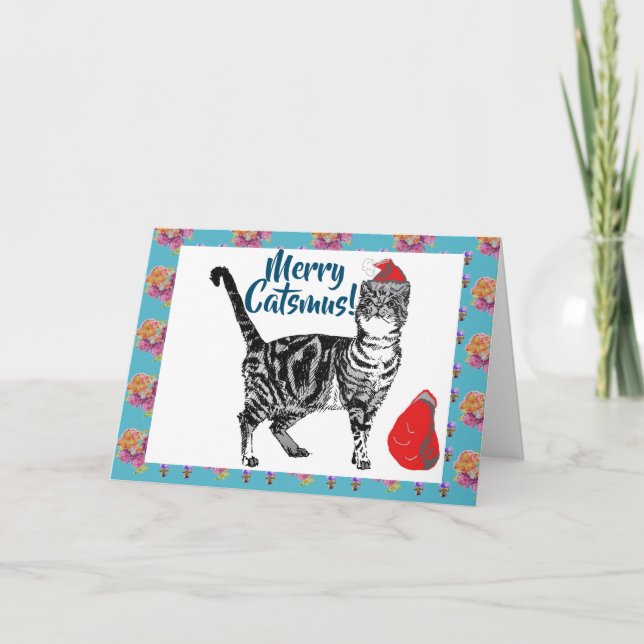 Möchten Sie eine lustige Weihnachtskarte für Catsm Karte (Vorderseite)