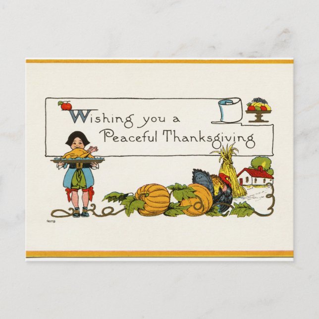 Möchten Sie einen Friedlichen Erntedank Postkarte (Vorderseite)
