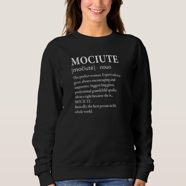 Mociute Definition Oma Funny Großmutter Pull Sweatshirt (Vorderseite)