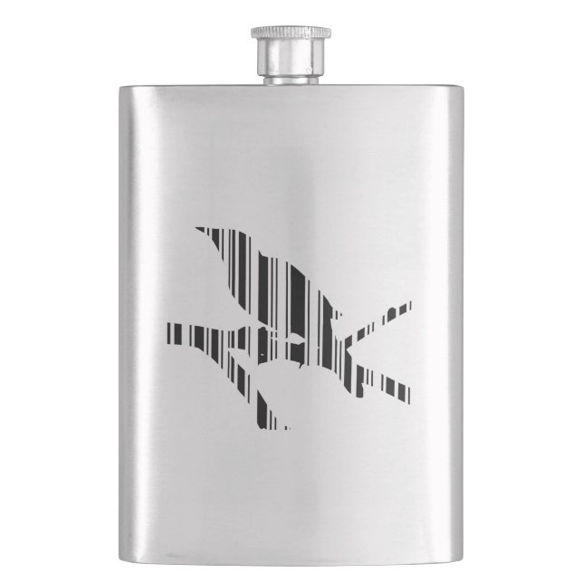 MOCKINGBIRD BAR CODE Bird Barcode Design Flachmann (Vorderseite)