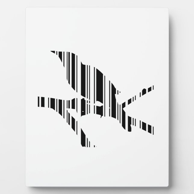 MOCKINGBIRD BAR CODE Bird Barcode Design Fotoplatte (Vorderseite)