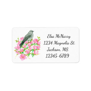 Mockingbird Magnolia Return Address Adressaufkleber