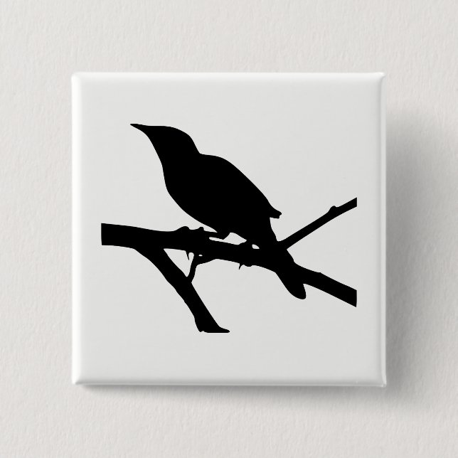 Mockingbird Silhouette Button (Vorderseite)