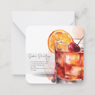 Mocktail Recipe Jungfrau S. Temple Gastgeschenk Mitteilungskarte