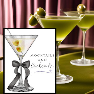 Mocktails und Cocktails Dirty Martini Bar Schild