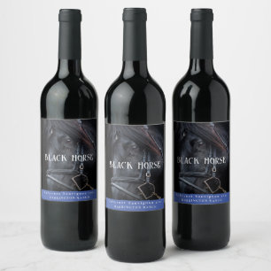 Mockup Black Horse Western Custom Wine Labels Weinetikett