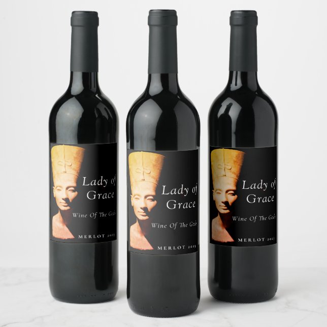 Mockup Égypte ancienne Nefertiti Étiquettes de vin (Bouteilles)