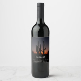 Mockup Saguaro Cactus Custom Wine Labels Weinetikett