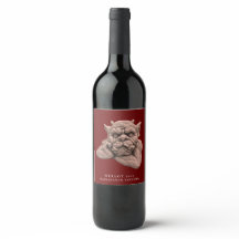 Mockup Sculpture gothique Étiquettes de vin person