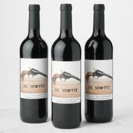Mockup Six Shooter Custom Wine Labels Weinetikett