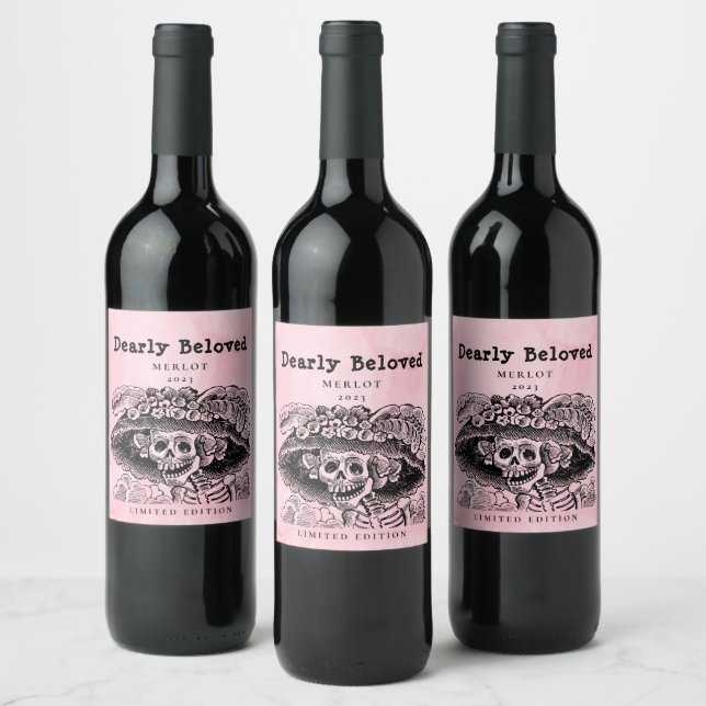 Mockup Squelette Bien-Aimé, Étiquettes De Vins Per (Bouteilles)