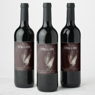 Mockup Stallion Pferde Custom Wine Labels Weinetikett