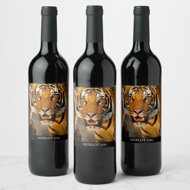 Mockup Tiger Custom Wine Label Weinetikett (Flaschen)