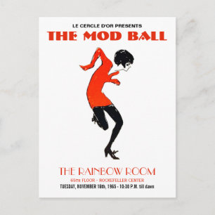 Mod 1960s Dance Party Invitation Vintage Carte pos