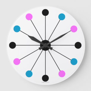 Mod 1960s Retro Wall Clock Große Wanduhr