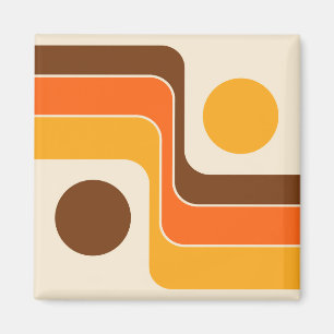 Mod 1970er Jahre Retro-Stil geometrisches Design Magnet