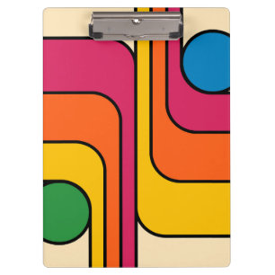 Mod 1970er Retro-Stil Geometrisches Design Klemmbrett
