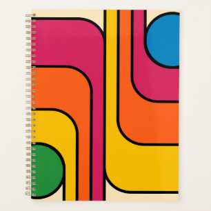 Mod 1970er Retro-Stil Geometrisches Design Planer