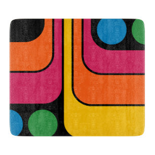 Mod 1970er Retro-Stil Geometrisches Design Schneidebrett