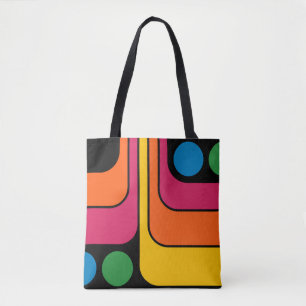 Mod 1970er Retro-Stil Geometrisches Design Tasche