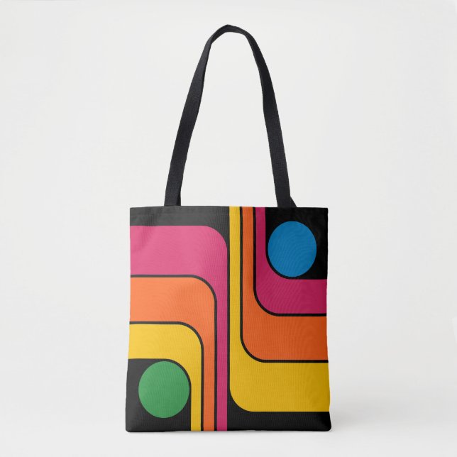 Mod 1970er Retro-Stil Geometrisches Design Tasche (Vorderseite)