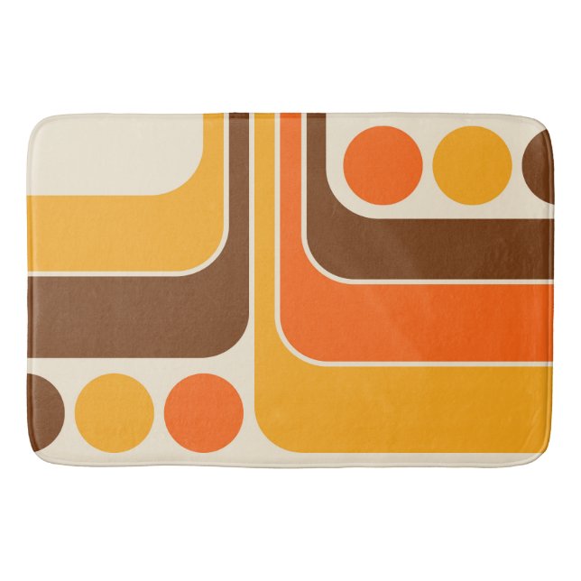 Mod 1970s Retro Style Geometric Design Badematte (Vorderseite)