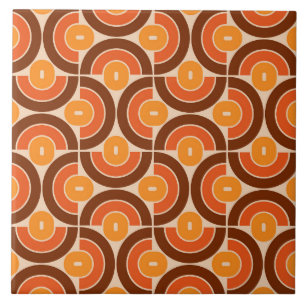 Mod 1970s Retro Style Geometric Design Fliese