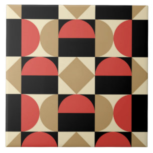 Mod 1970s Retro Style Geometric Design Fliese