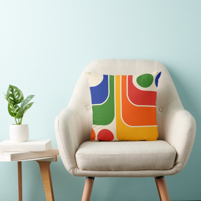 Mod 1970s Retro Style Geometric Design Kissen (Stuhl )