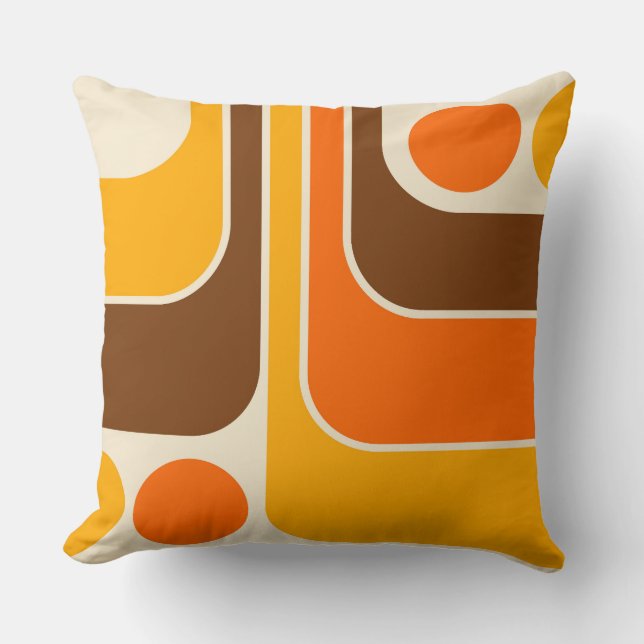 Mod 1970s Retro Style Geometric Design Kissen (Vorderseite)