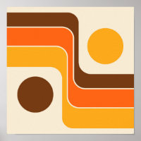 Mod 1970s Retro Style Geometric Design