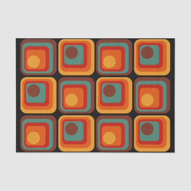 Mod 1970s Retro Style Geometric Design Seidenpapier (Vorderseite)