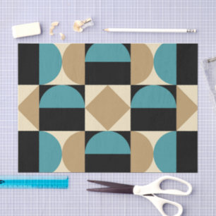 Mod 1970s Retro Style Geometric Design Seidenpapier